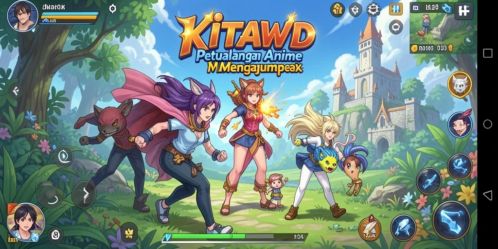 Screenshot gameplay KITAWD menampilkan karakter anime dalam aksi yang menakjubkan.