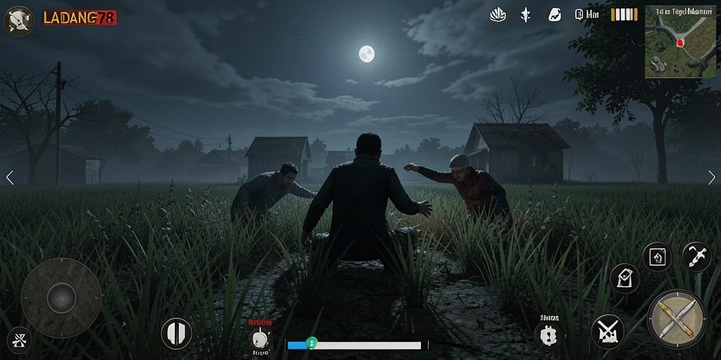 Gameplay menegangkan di ladang berhantu.