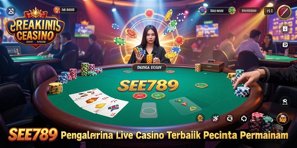 Tampilan gameplay Live Casino yang mendebarkan di SEE789.